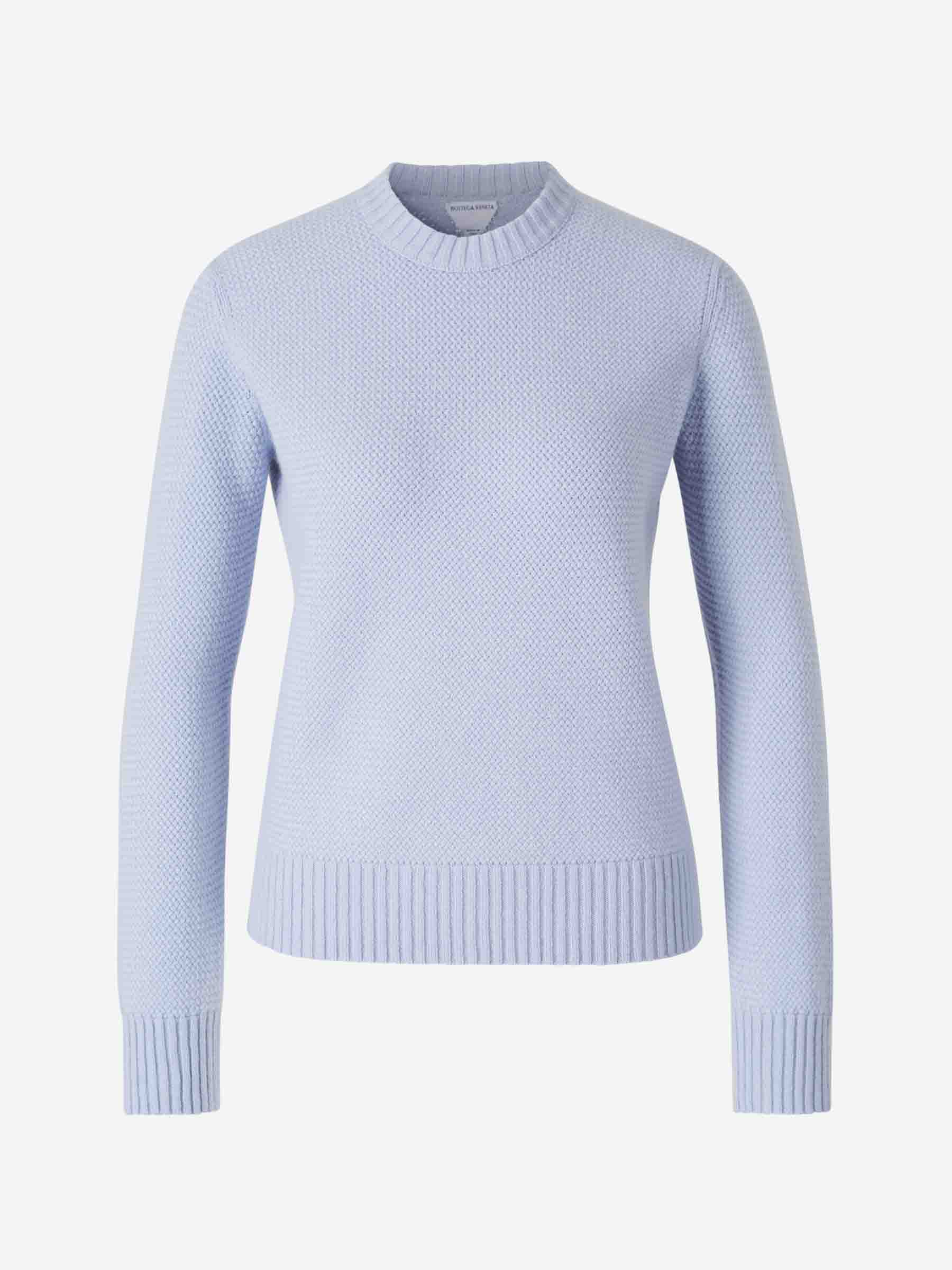 Bottega Veneta Mujer Barcelona Jersey Intrecciato Cashmere color Azul Celeste sku 711-003264 01 - Foto 1