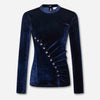 Rabanne Mujer Barcelona Top Drapeado Terciopelo color Azul Cobalto sku 711-003312 01 - Foto 1