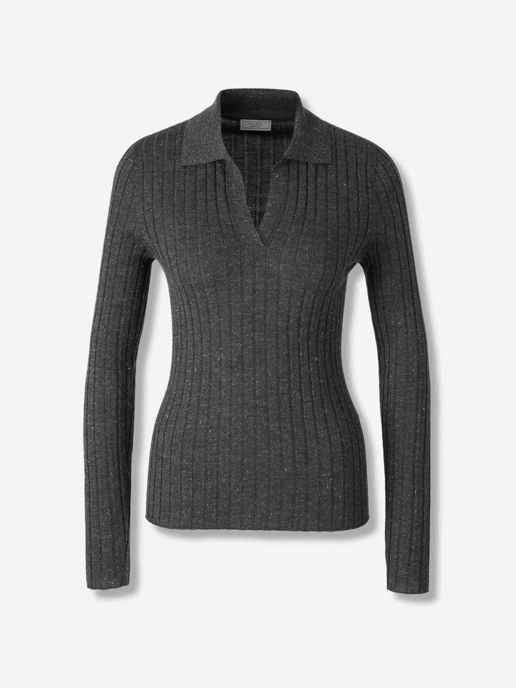 Peserico Mujer Barcelona Jersey Cuello polo color Gris Oscuro sku 711-003323 01 - Foto 1
