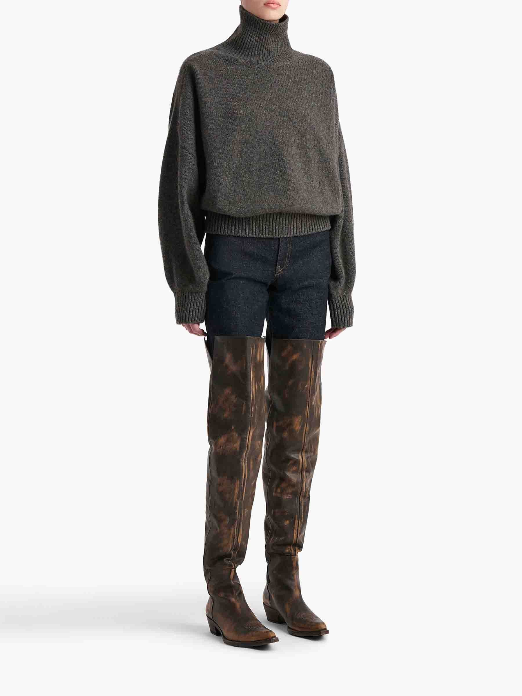 Khaite Mujer Barcelona Jersey Cuello Alto color Gris Antracita sku 711-003328 01 - Foto 2