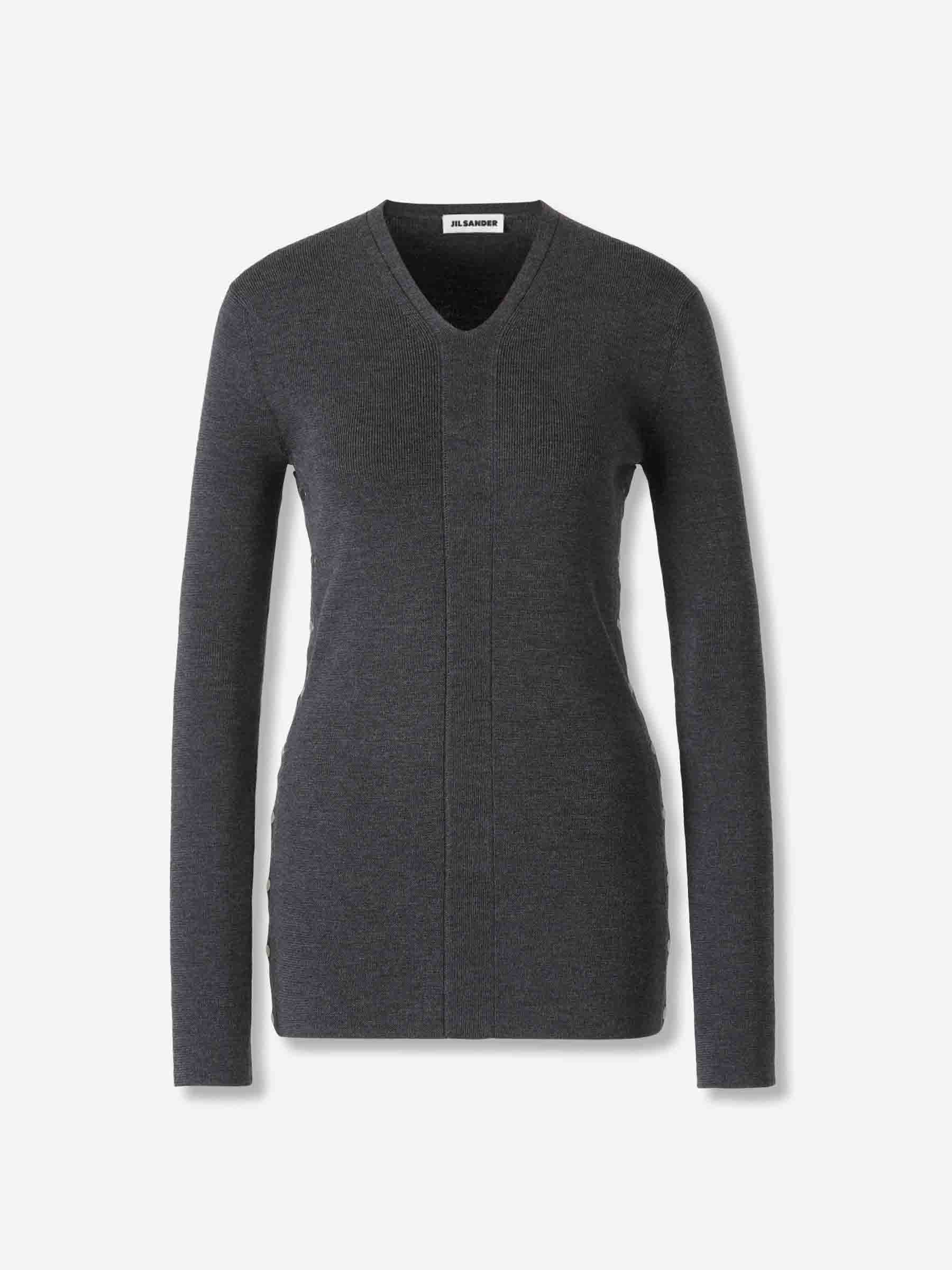 Jil Sander Mujer Barcelona Jersey Botones Lana color Gris Antracita sku 711-003350 01 - Foto 1