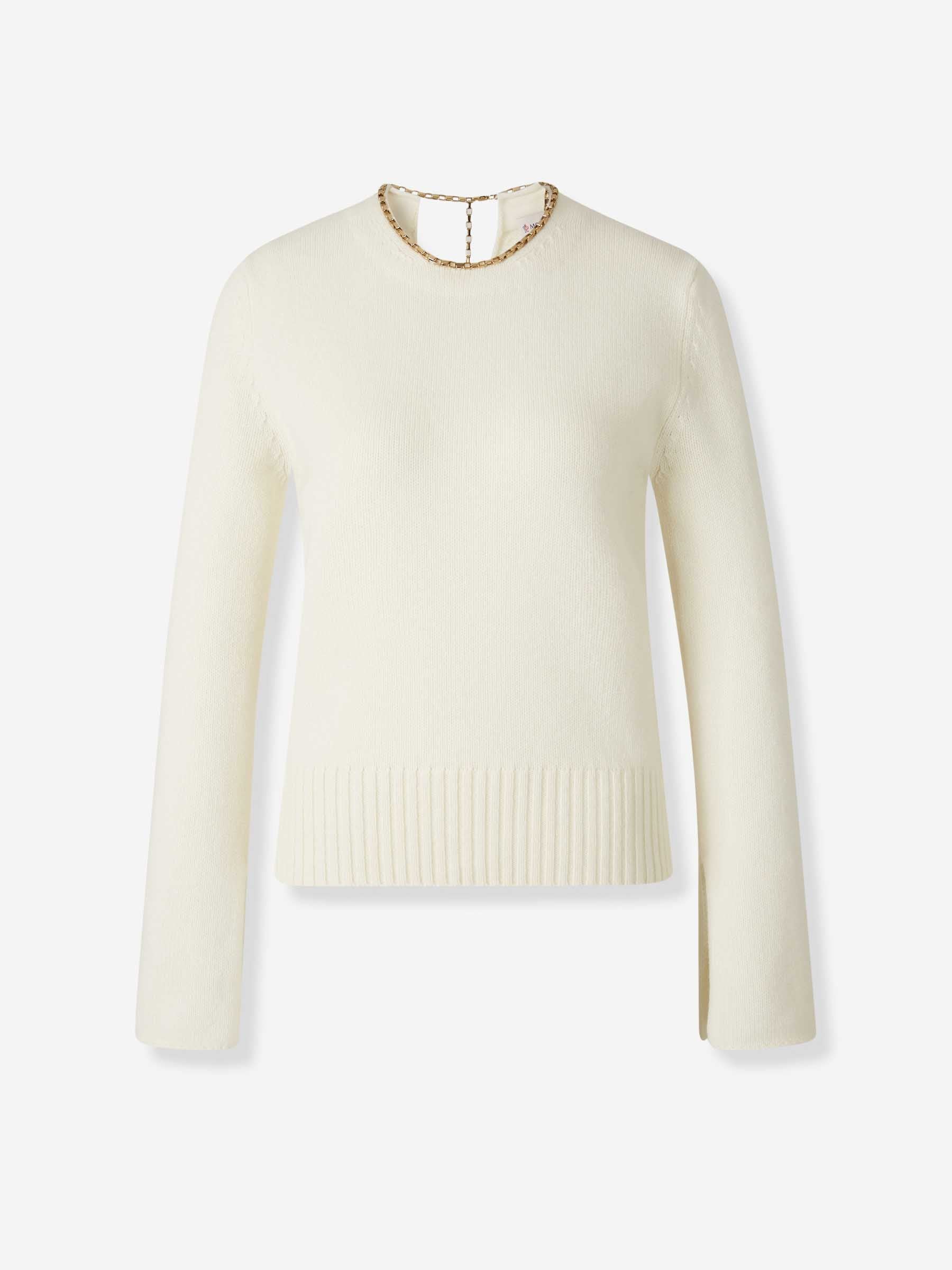 Moncler Mujer Barcelona Jersey Cuello Redondo color Marfil sku 711-003353 01 - Foto 1
