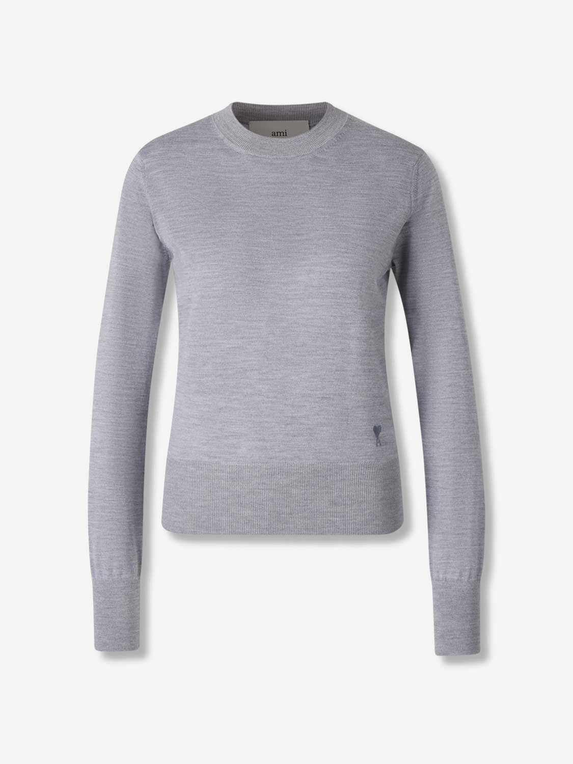 Ami Paris Mujer Barcelona Jersey Cuello Redondo color Gris sku 711-003367 02 - Foto 1
