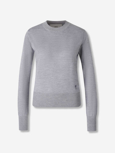 Ami Paris Mujer Barcelona Jersey Cuello Redondo color Gris sku 711-003367 02 - Foto 1