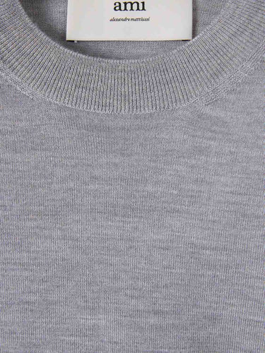 Ami Paris Mujer Barcelona Jersey Cuello Redondo color Gris sku 711-003367 02 - Foto 3