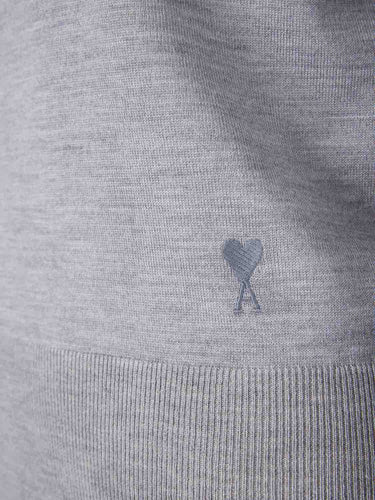 Ami Paris Mujer Barcelona Jersey Cuello Redondo color Gris sku 711-003367 02 - Foto 4