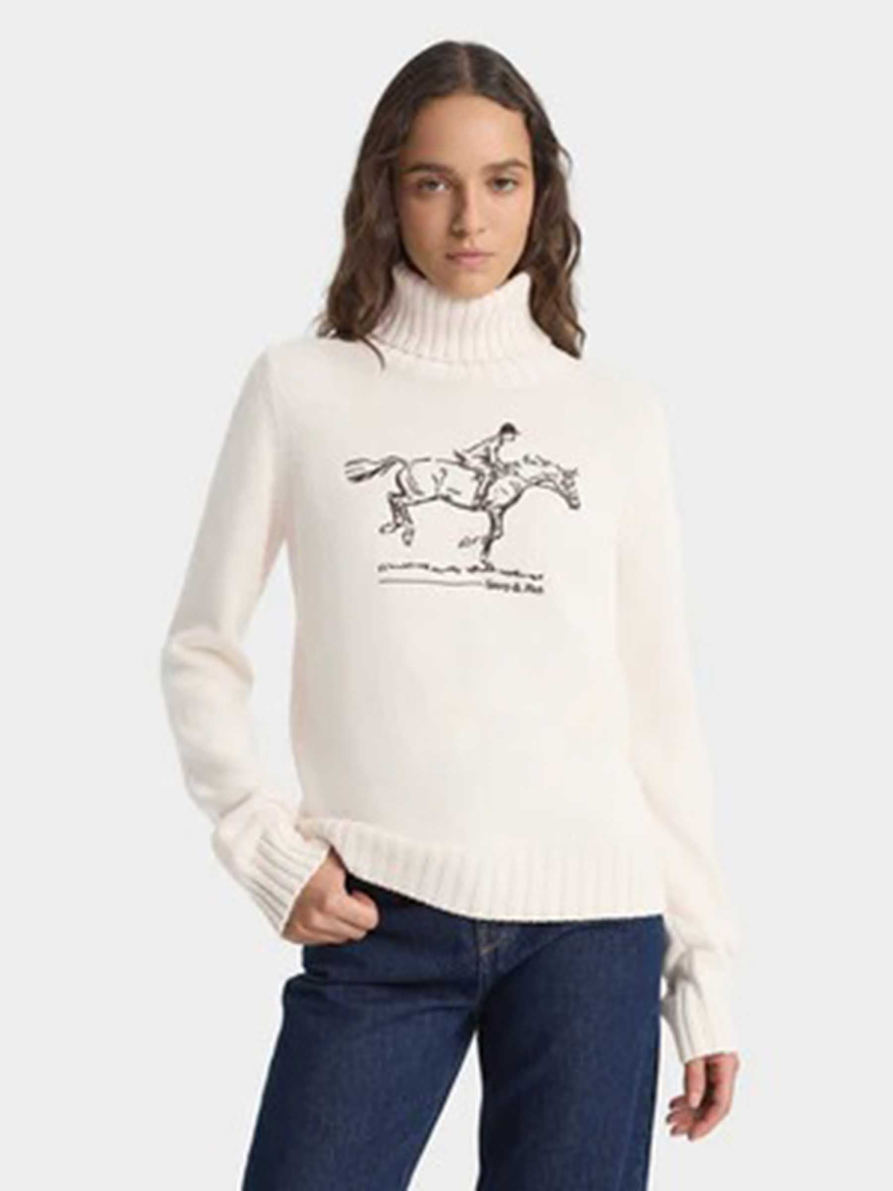 Sporty&Rich Mujer Barcelona Jersey Cuello Alto color Crema sku 711-003391 01 - Foto 2