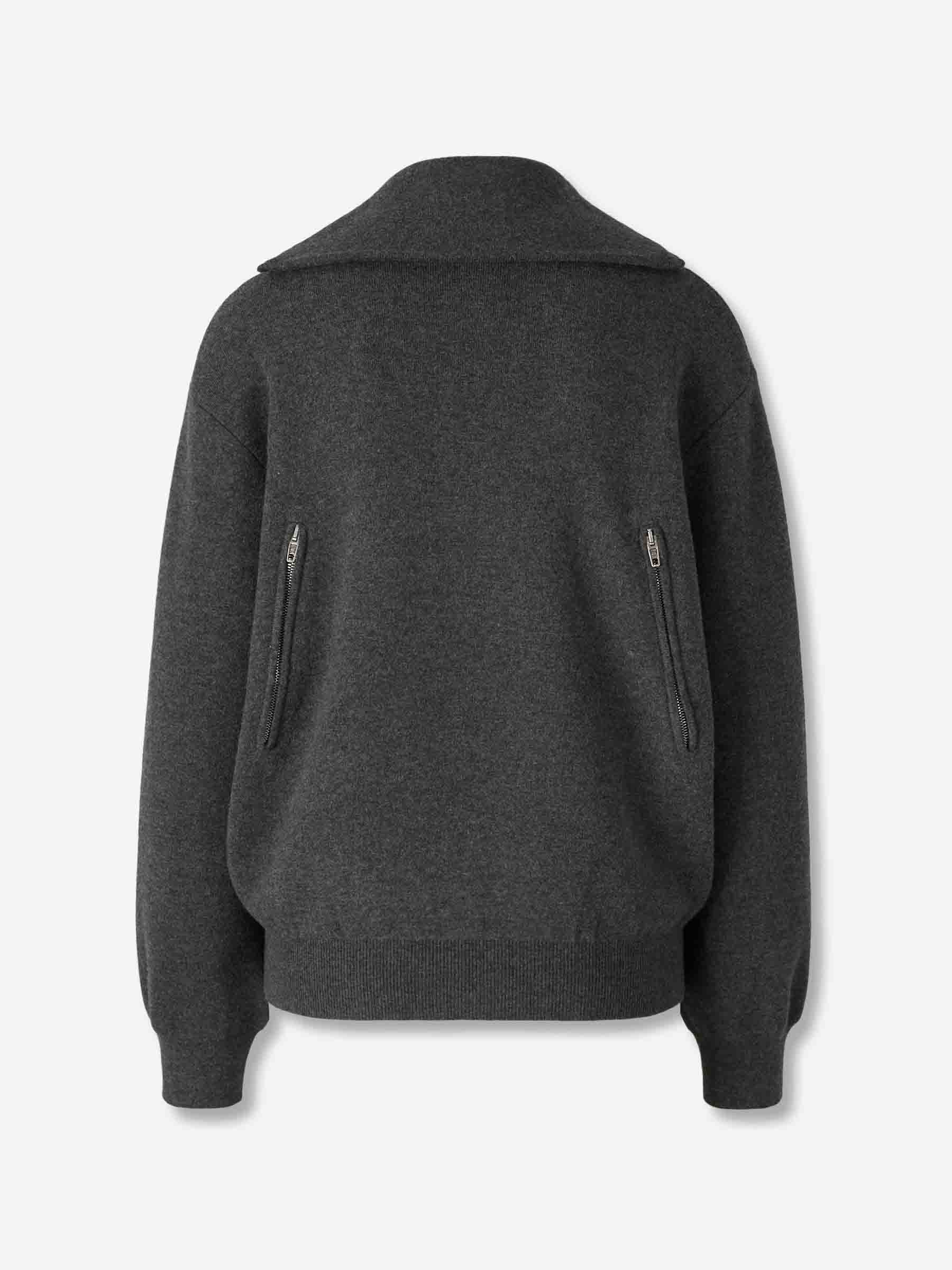 Balenciaga Mujer Barcelona Jersey Cuello Alto Back-To-Front color Gris sku 711-003396 01 - Foto 2