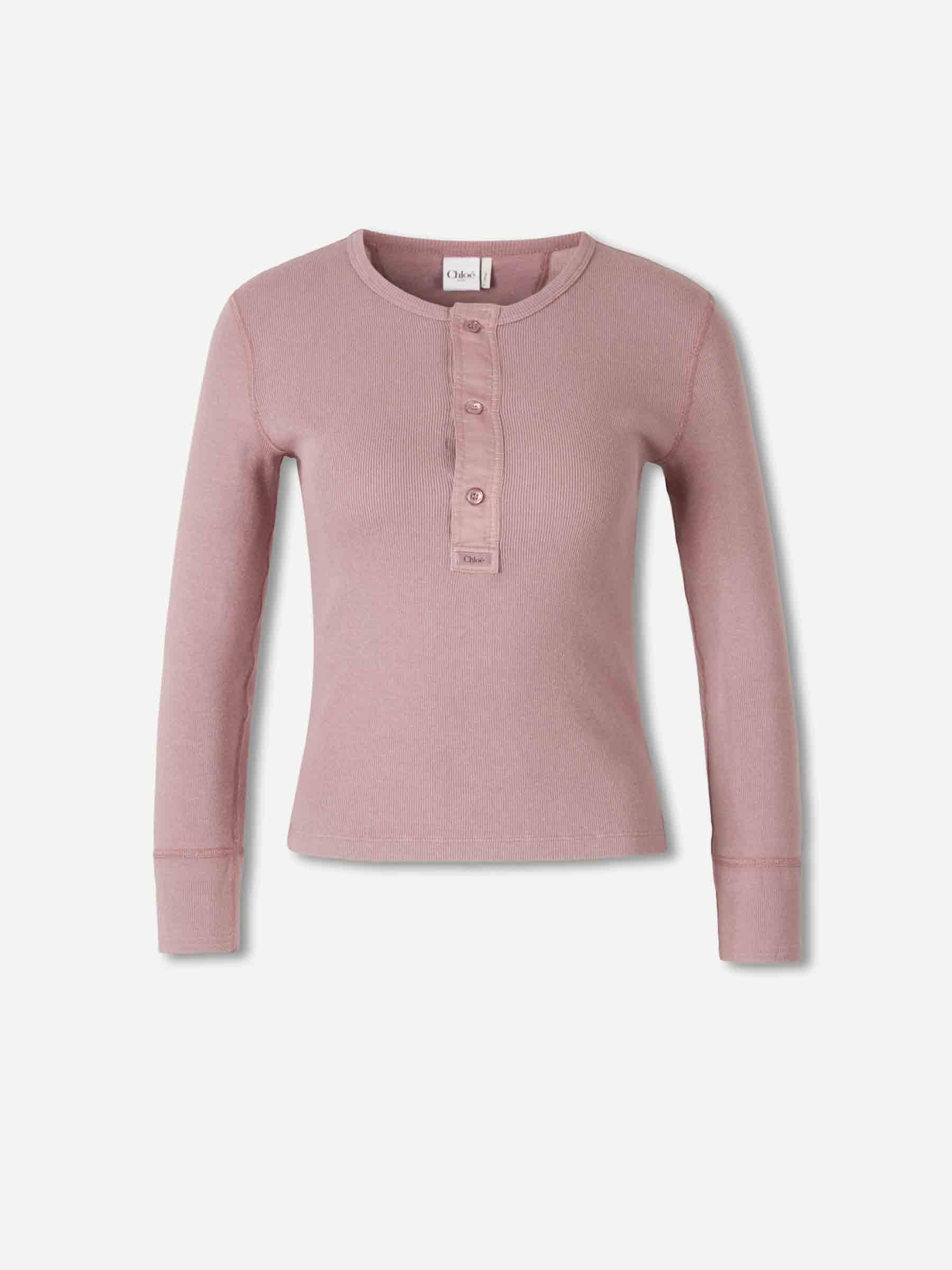 Chloé Mujer Barcelona Camiseta Henley Ajustada color Rosa Envejecido sku 711-003405 01 - Foto 1