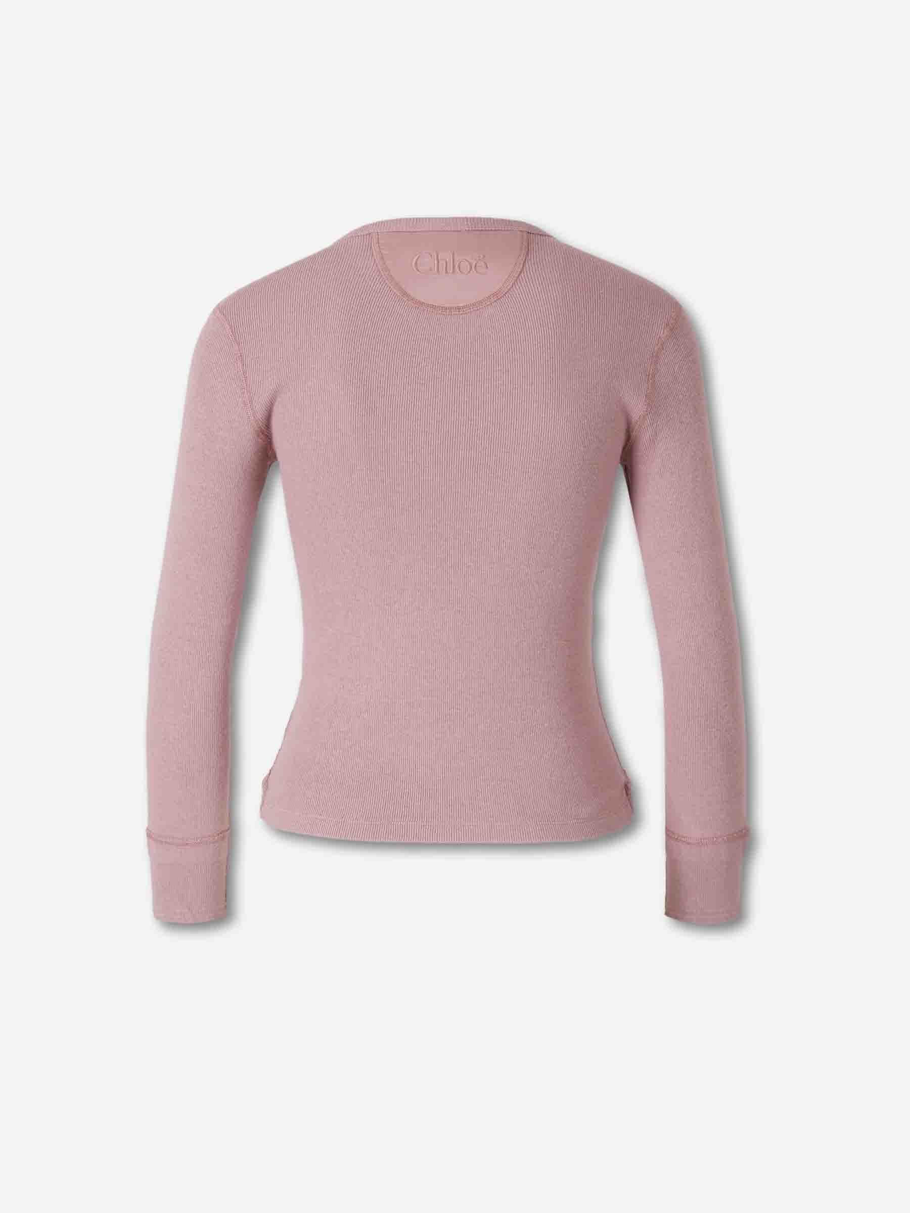 Chloé Mujer Barcelona Camiseta Henley Ajustada color Rosa Envejecido sku 711-003405 01 - Foto 2