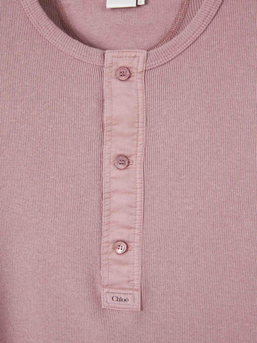 Chloé Mujer Barcelona Camiseta Henley Ajustada color Rosa Envejecido sku 711-003405 01 - Foto 3
