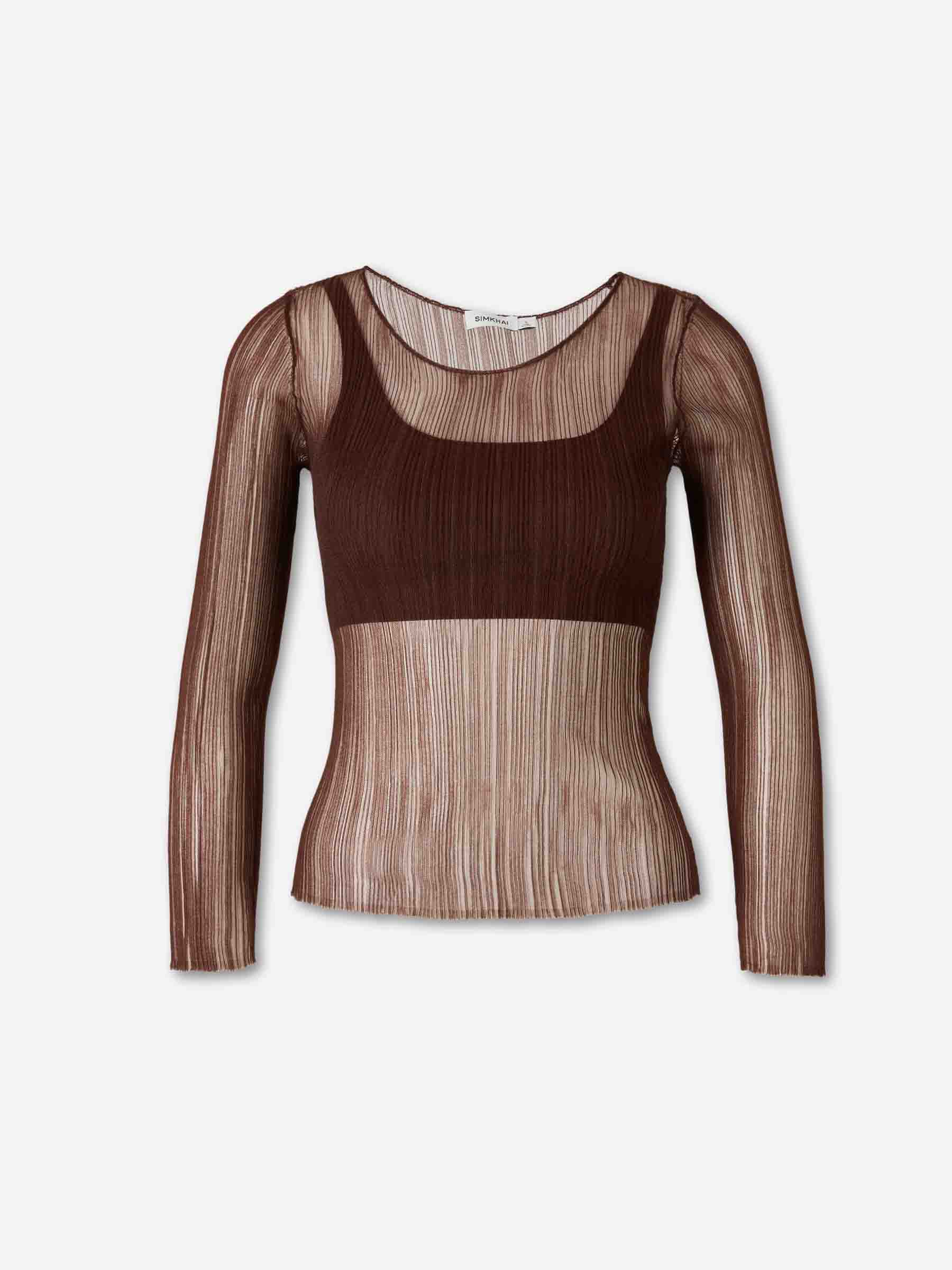 Simkhai Mujer Barcelona Top Leonie color Marrón Oscuro sku 711-003408 01 - Foto 1