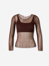 Simkhai Mujer Barcelona Top Leonie color Marrón Oscuro sku 711-003408 01 - Foto 1