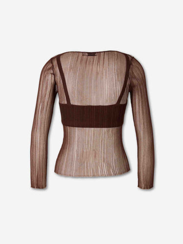 Simkhai Mujer Barcelona Top Leonie color Marrón Oscuro sku 711-003408 01 - Foto 2
