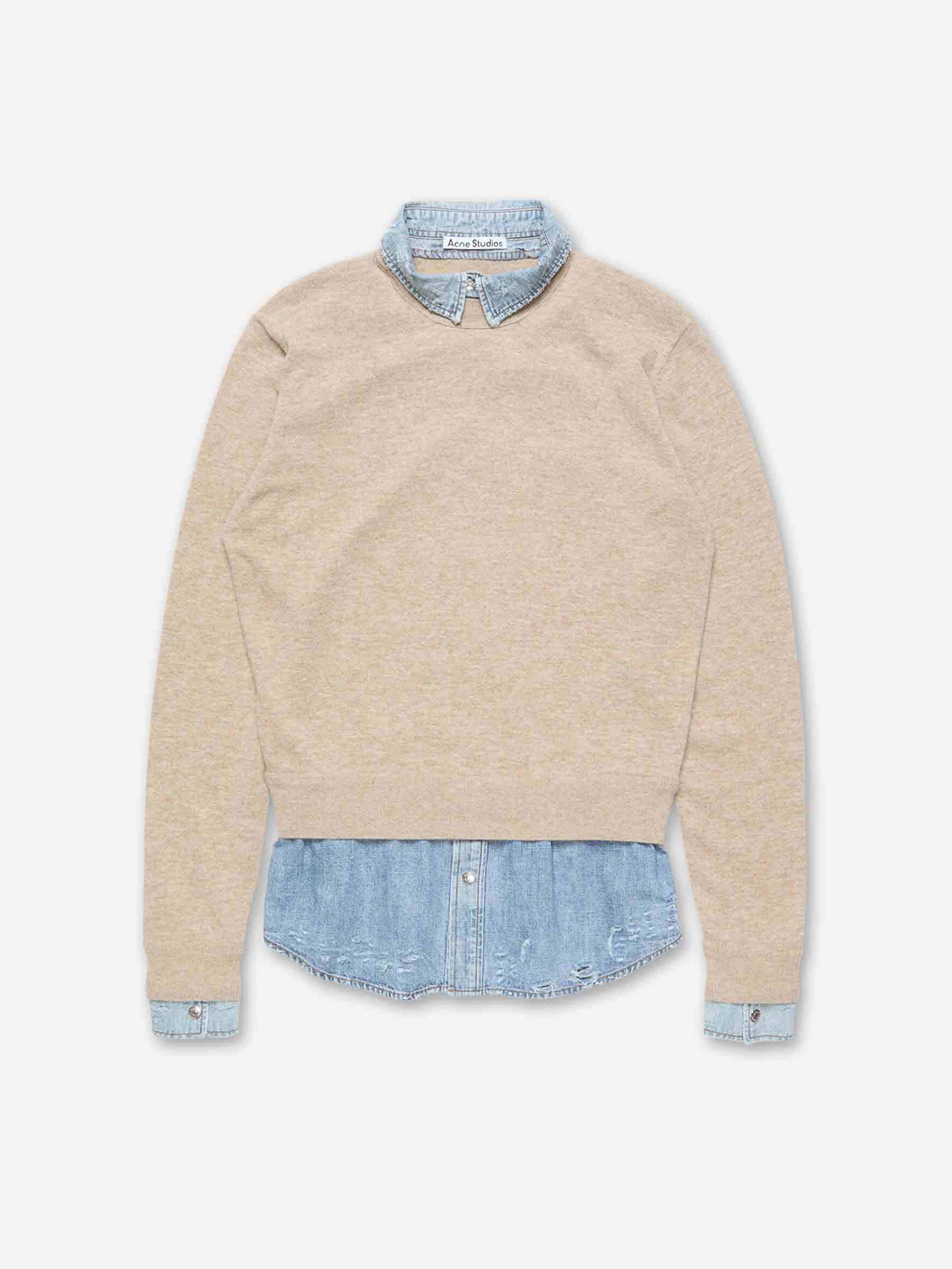 Acne Studios Mujer Barcelona Jersey Layered Lana color Beige sku 711-003409 01 - Foto 1