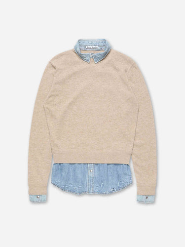Acne Studios Mujer Barcelona Jersey Layered Lana color Beige sku 711-003409 01 - Foto 1