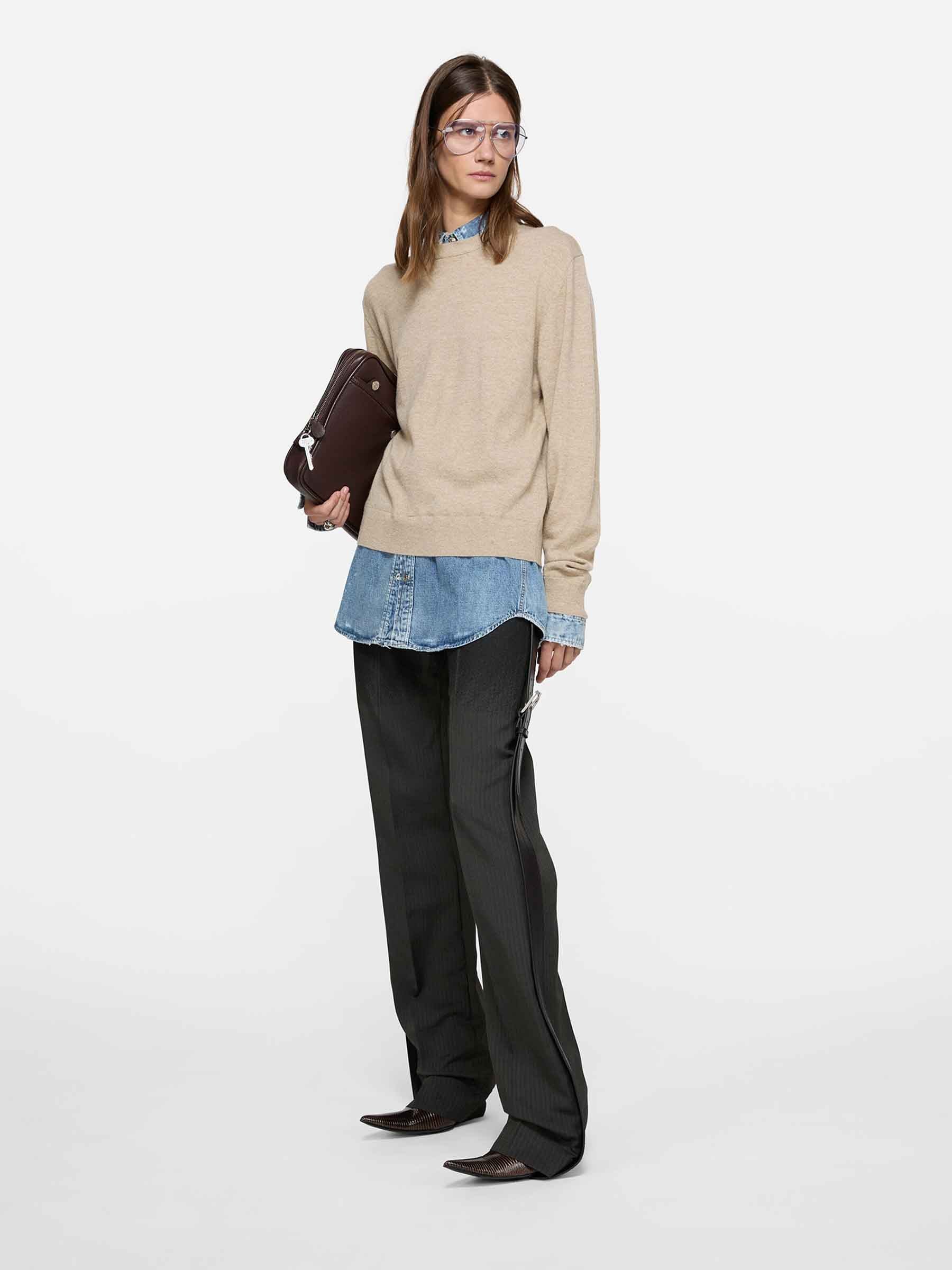 Acne Studios Mujer Barcelona Jersey Layered Lana color Beige sku 711-003409 01 - Foto 2