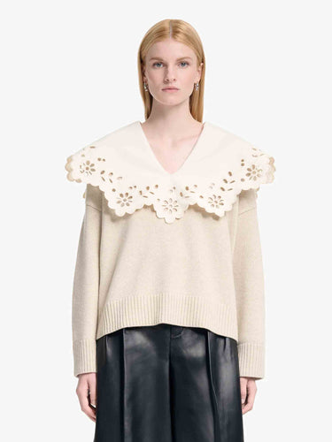 Altuzarra Mujer Barcelona Jersey Punto Lana color Marfil sku 711-003413 01 - Foto 3