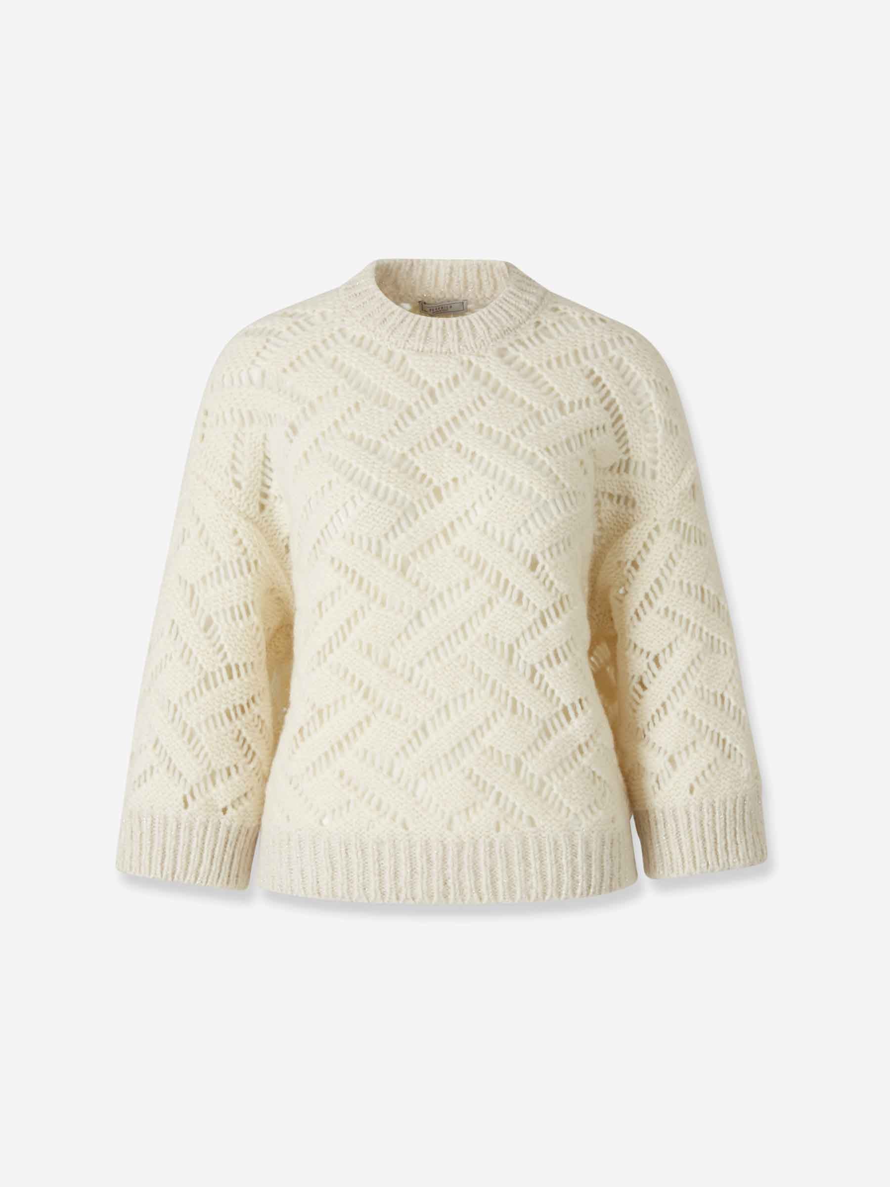 Peserico Mujer Barcelona Jersey Punto Perforado color Crema sku 711-003418 01 - Foto 1