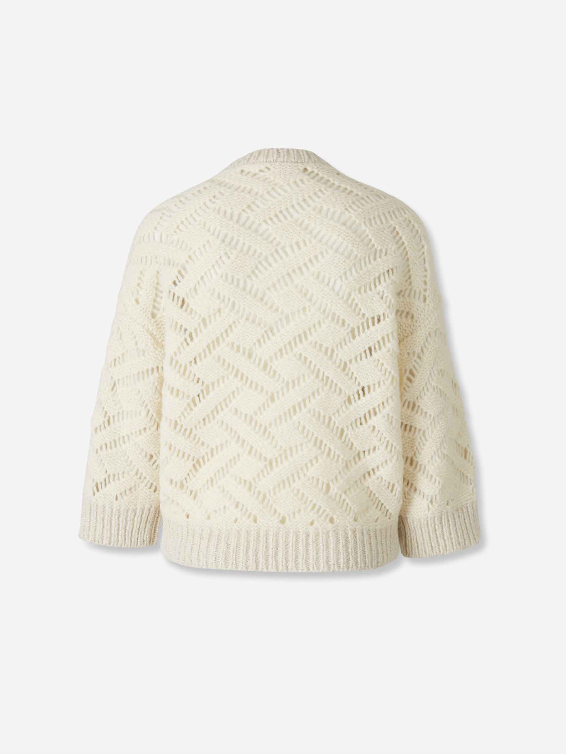 Peserico Mujer Barcelona Jersey Punto Perforado color Crema sku 711-003418 01 - Foto 2