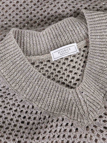 Peserico Mujer Barcelona Jersey Punto Lino color Taupe sku 711-003430 01 - Foto 3