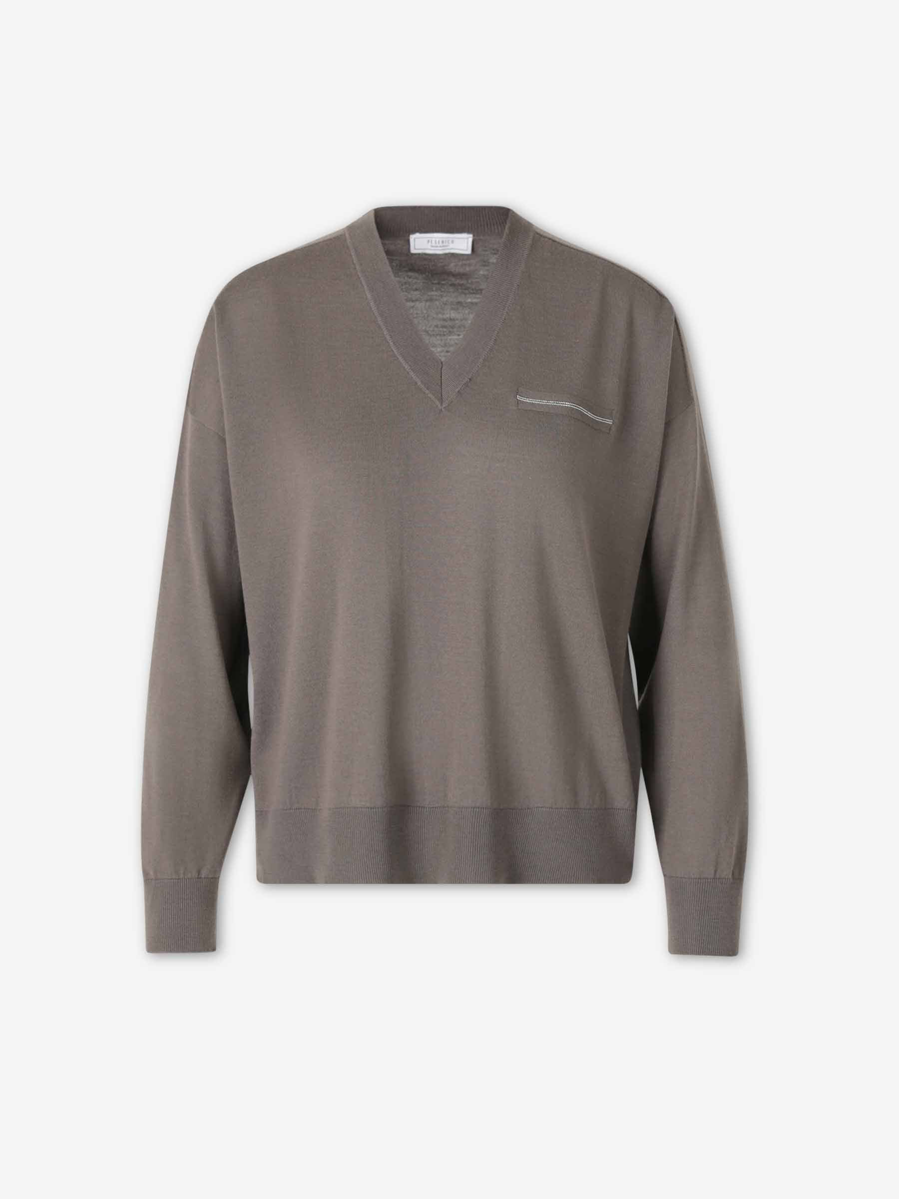 Peserico Mujer Barcelona Jersey Punto Lana color Marrón Oscuro sku 711-003433 01 - Foto 1