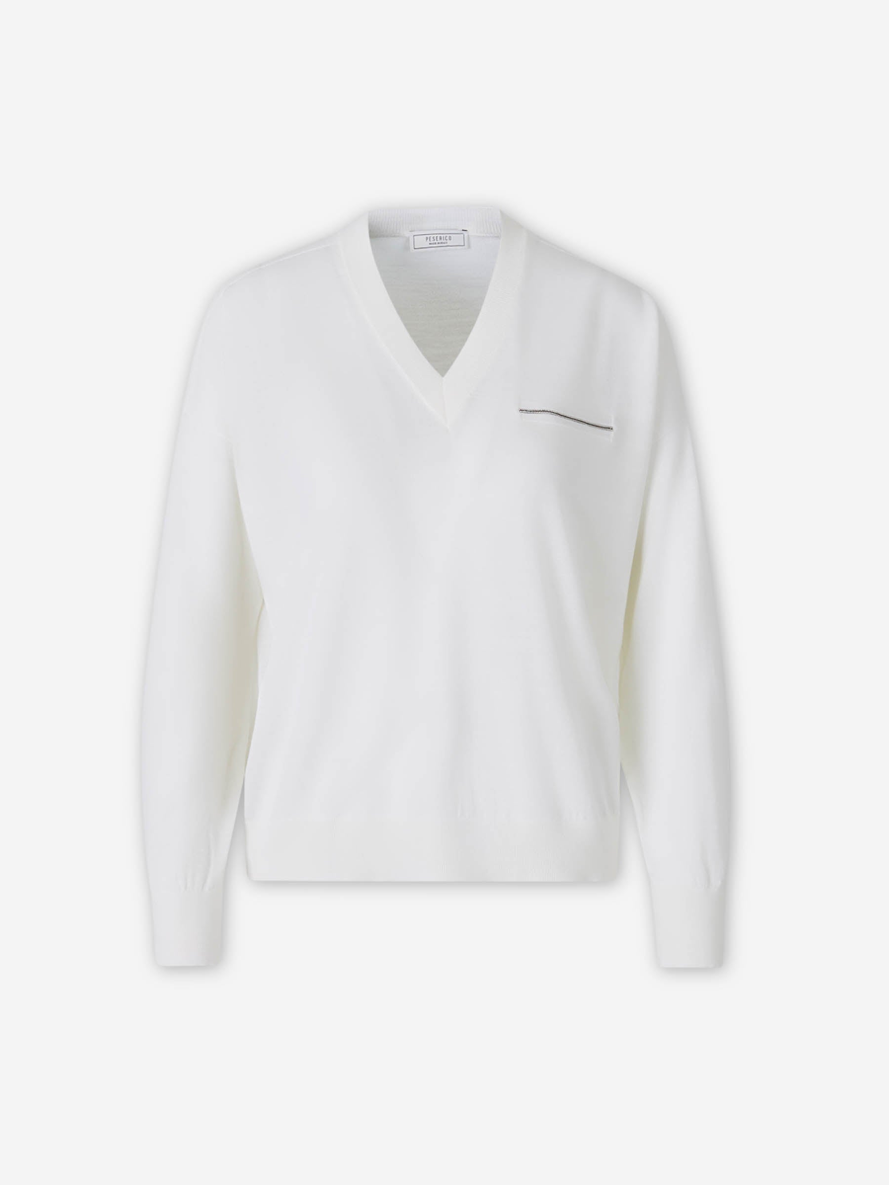 Peserico Mujer Barcelona Jersey Punto Lana color Marfil sku 711-003433 02 - Foto 1