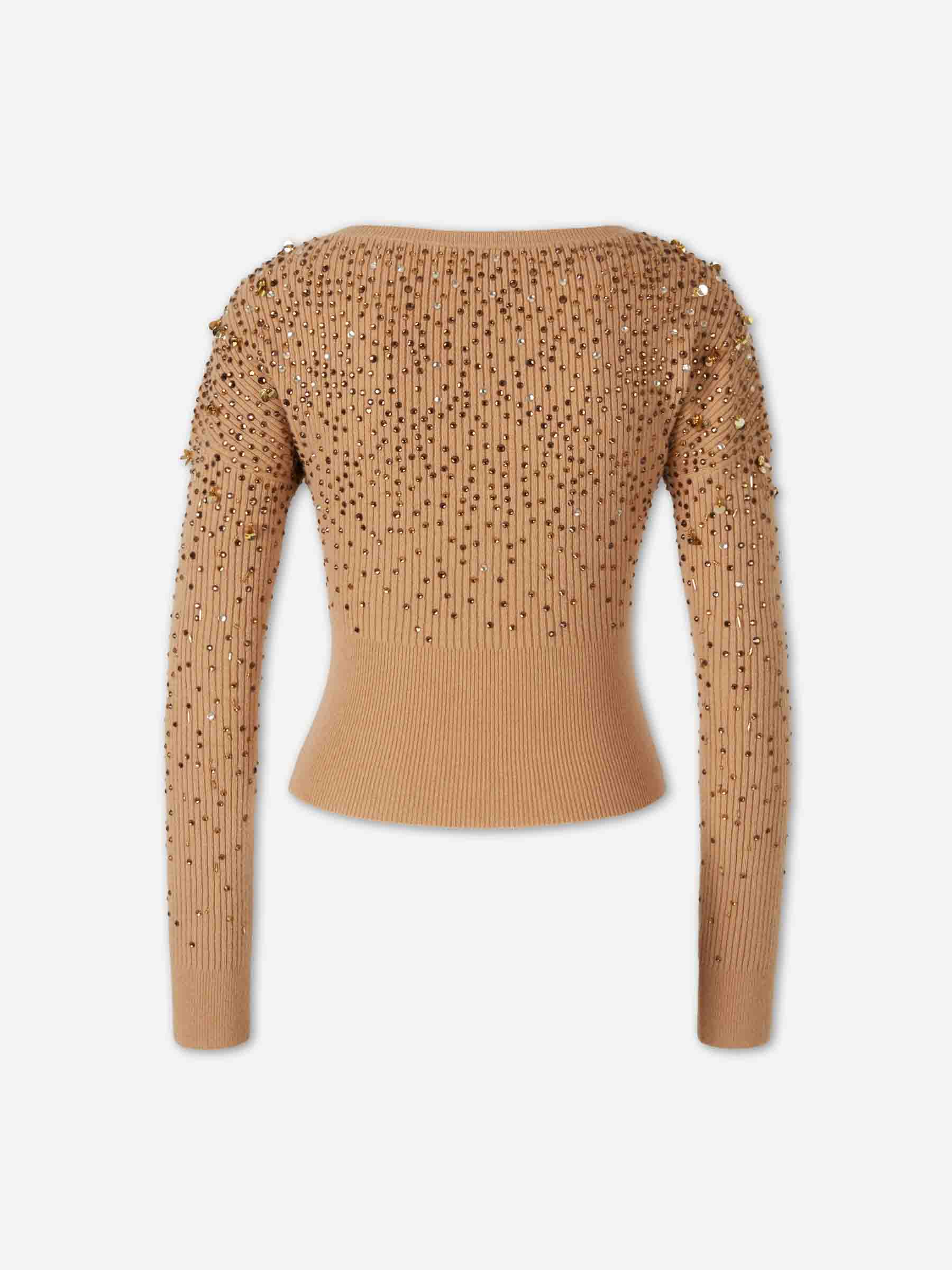 Max Mara Mujer Barcelona Jersey Cuello Pico color Camel sku 711-003441 01 - Foto 2