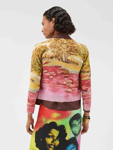 Versace Mujer Barcelona Cárdigan Punto Gráfico color Rosa sku 711-003442 01 - Foto 4