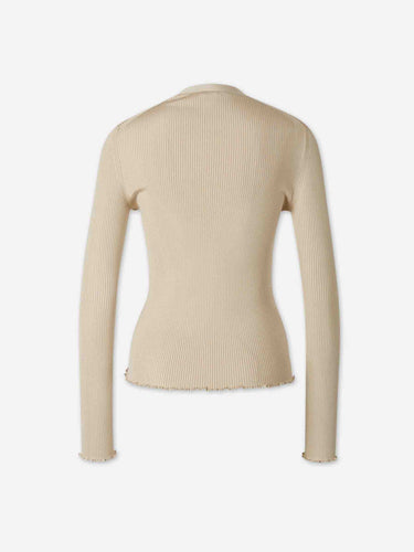 Alaïa Mujer Barcelona Top Punto Seda color Beige sku 711-003461 01 - Foto 2