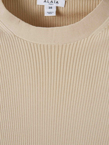 Alaïa Mujer Barcelona Top Punto Seda color Beige sku 711-003461 01 - Foto 3