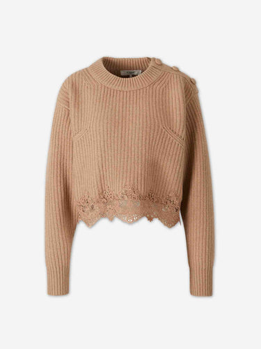 Chloé Mujer Barcelona Cárdigan Cropped Encaje color Camel sku 711-003464 01 - Foto 1