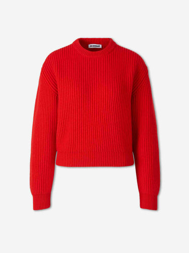 Jil Sander Mujer Barcelona Jersey Cropped Lana color Rojo sku 711-003467 02 - Foto 1