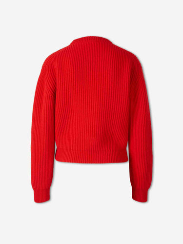 Jil Sander Mujer Barcelona Jersey Cropped Lana color Rojo sku 711-003467 02 - Foto 2