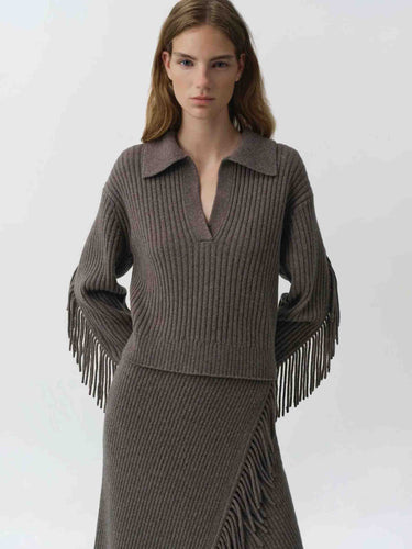 Simkhai Mujer Barcelona Jersey Cuello Polo Natalia color Taupe sku 711-003494 01 - Foto 2