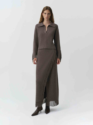 Simkhai Mujer Barcelona Jersey Cuello Polo Natalia color Taupe sku 711-003494 01 - Foto 4