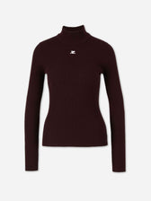 Courrèges Reedition Mujer Barcelona Jersey Canalé Logo color Burdeos sku 711-003495 01 - Foto 1