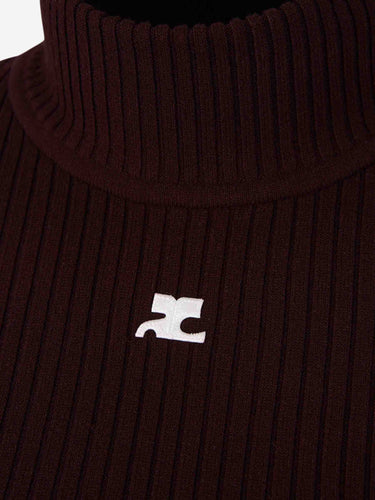 Courrèges Reedition Mujer Barcelona Jersey Canalé Logo color Burdeos sku 711-003495 01 - Foto 3