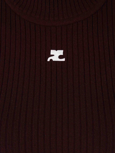 Courrèges Reedition Mujer Barcelona Jersey Canalé Logo color Burdeos sku 711-003495 01 - Foto 4