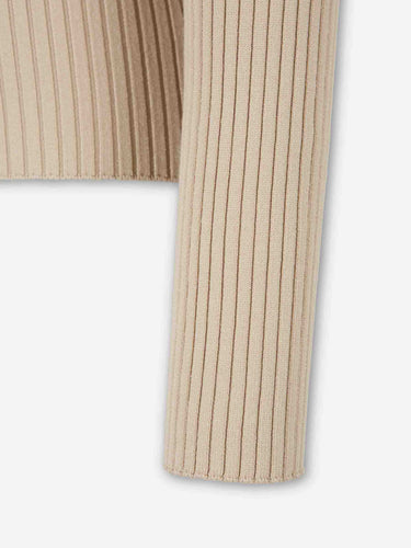 Courrèges Reedition Mujer Barcelona Jersey Canalé Logo color Camel sku 711-003495 03 - Foto 4