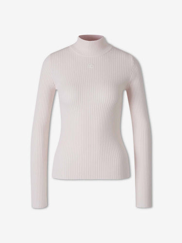 Courrèges Reedition Mujer Barcelona Jersey Canalé Logo color Rosa Palo sku 711-003495 04 - Foto 1