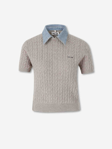 Miu Miu Mujer Barcelona Jersey Cuello Polo color Taupe sku 711-003500 01 - Foto 1