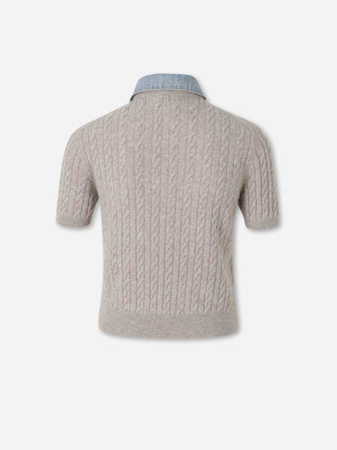 Miu Miu Mujer Barcelona Jersey Cuello Polo color Taupe sku 711-003500 01 - Foto 2