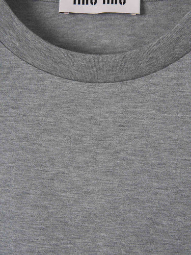 Miu Miu Mujer Barcelona Camiseta Capas Algodón color Gris sku 711-003502 01 - Foto 3
