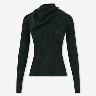 Zimmermann Mujer Barcelona Jersey Fino Efecto Pañuelo color Verde Oscuro sku 711-003505 01 - Foto 1