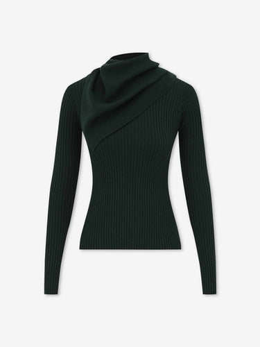 Zimmermann Mujer Barcelona Jersey Fino Efecto Pañuelo color Verde Oscuro sku 711-003505 01 - Foto 1