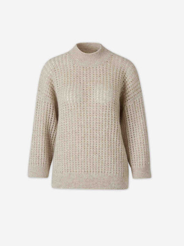 Peserico Mujer Barcelona Jersey Calados Lentejuelas color Beige sku 711-003509 02 - Foto 1