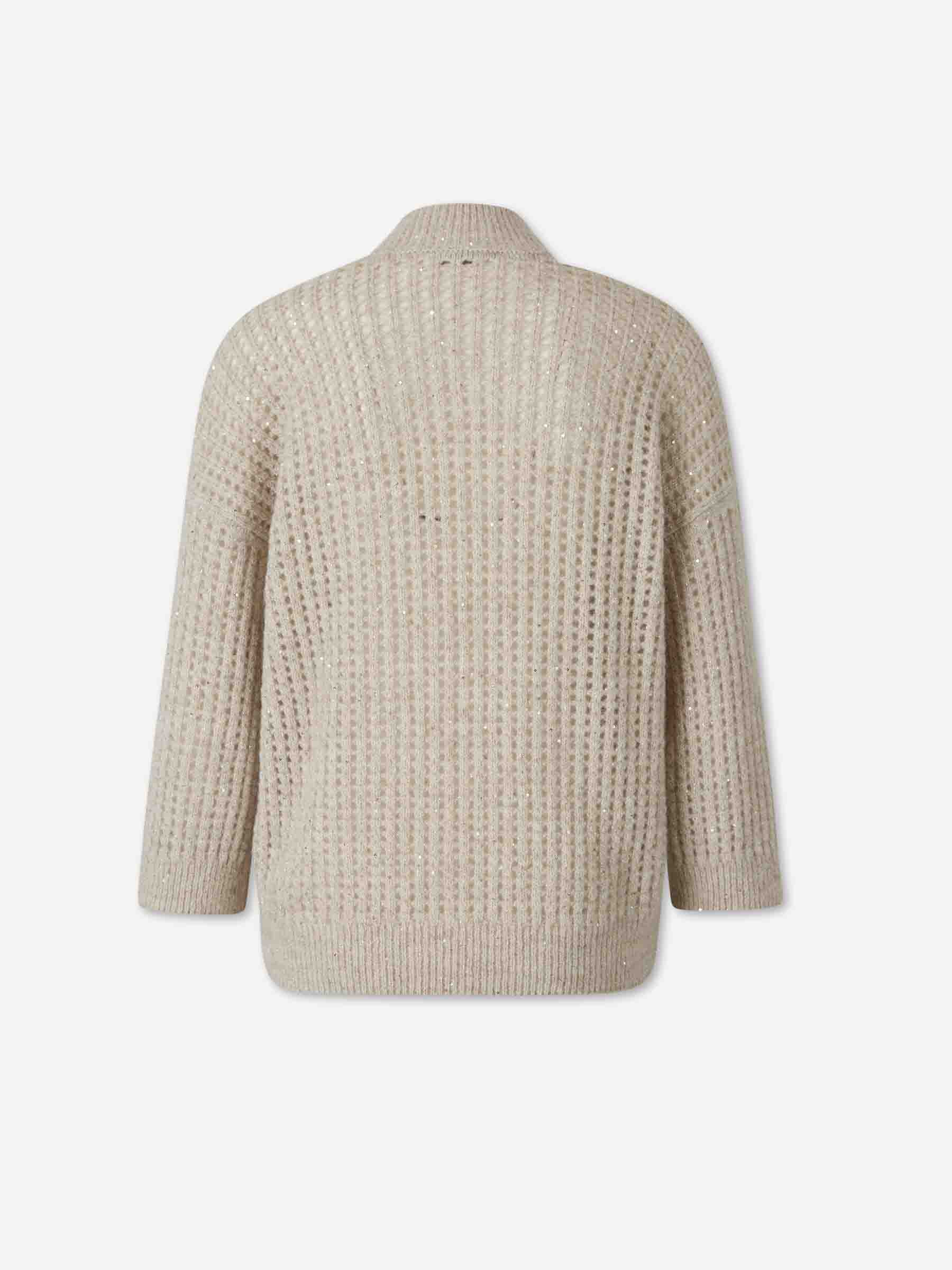 Peserico Mujer Barcelona Jersey Calados Lentejuelas color Beige sku 711-003509 02 - Foto 2