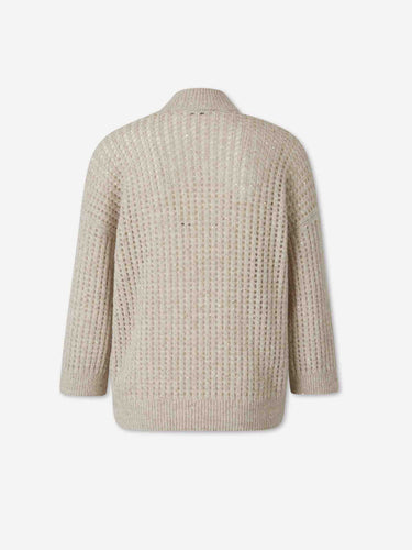 Peserico Mujer Barcelona Jersey Calados Lentejuelas color Beige sku 711-003509 02 - Foto 2