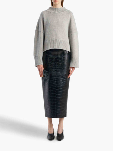 Khaite Mujer Barcelona Jersey Cashmere Phelps color Gris Claro sku 711-003539 01 - Foto 2